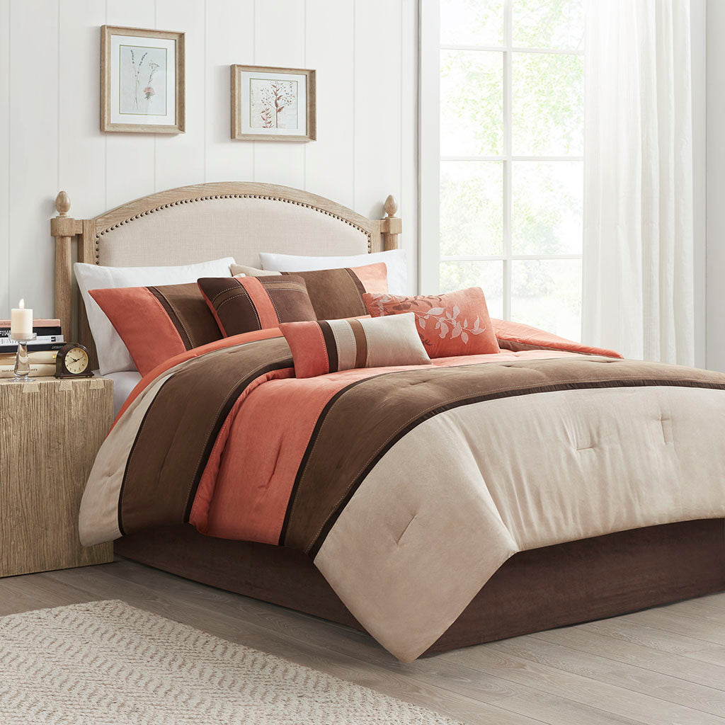 Palisades 7 Piece Faux Suede Comforter Set