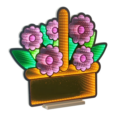 Basket of Flowers Ekkolight 25"L x 22.5"H Acrylic UL Plug