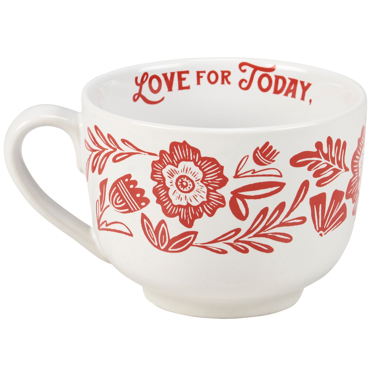 Folk Art Red Script Mug