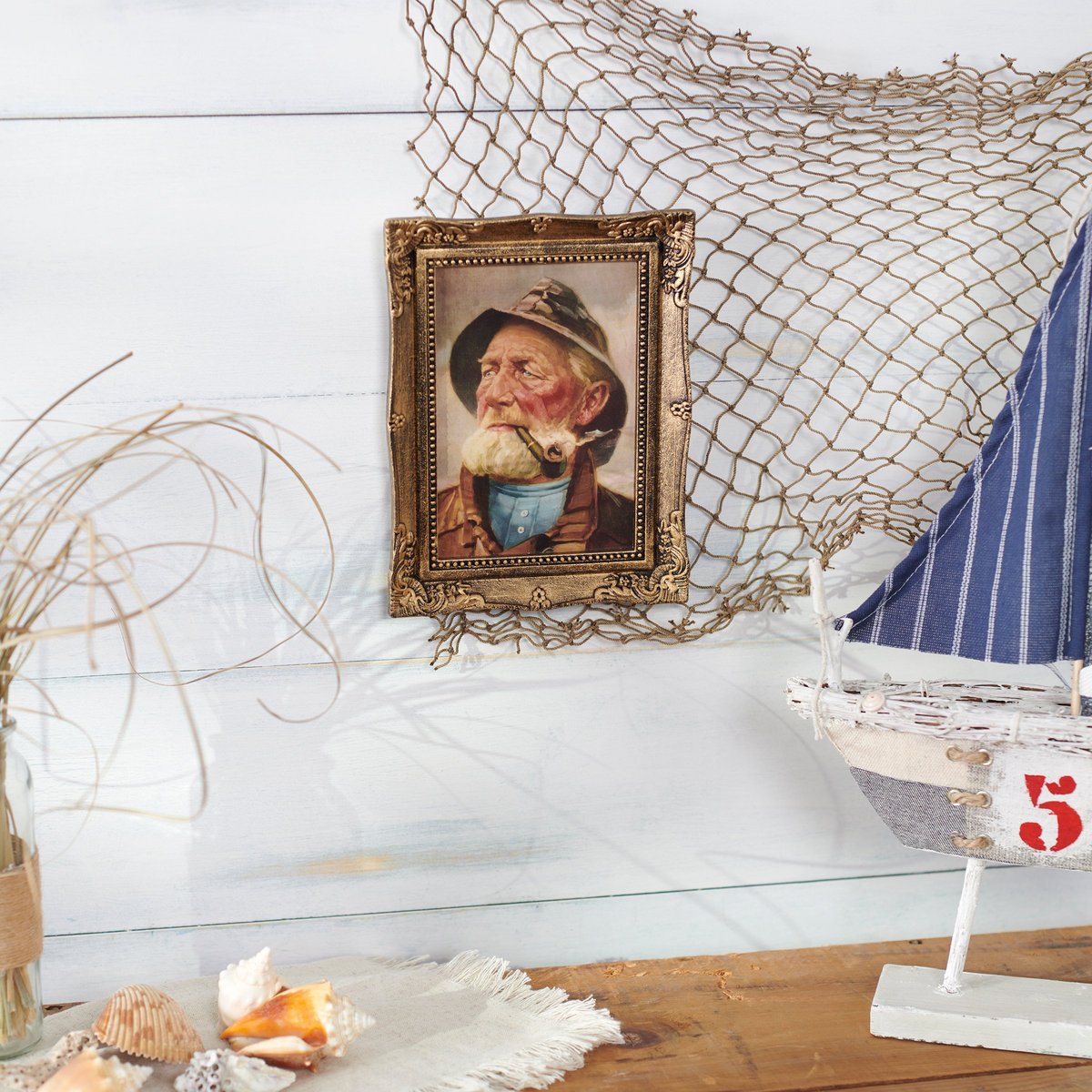 Old Fisherman Framed Art