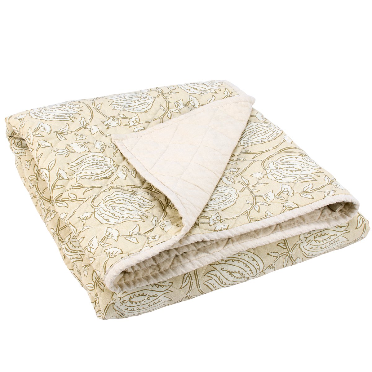 Tan Floral Throw