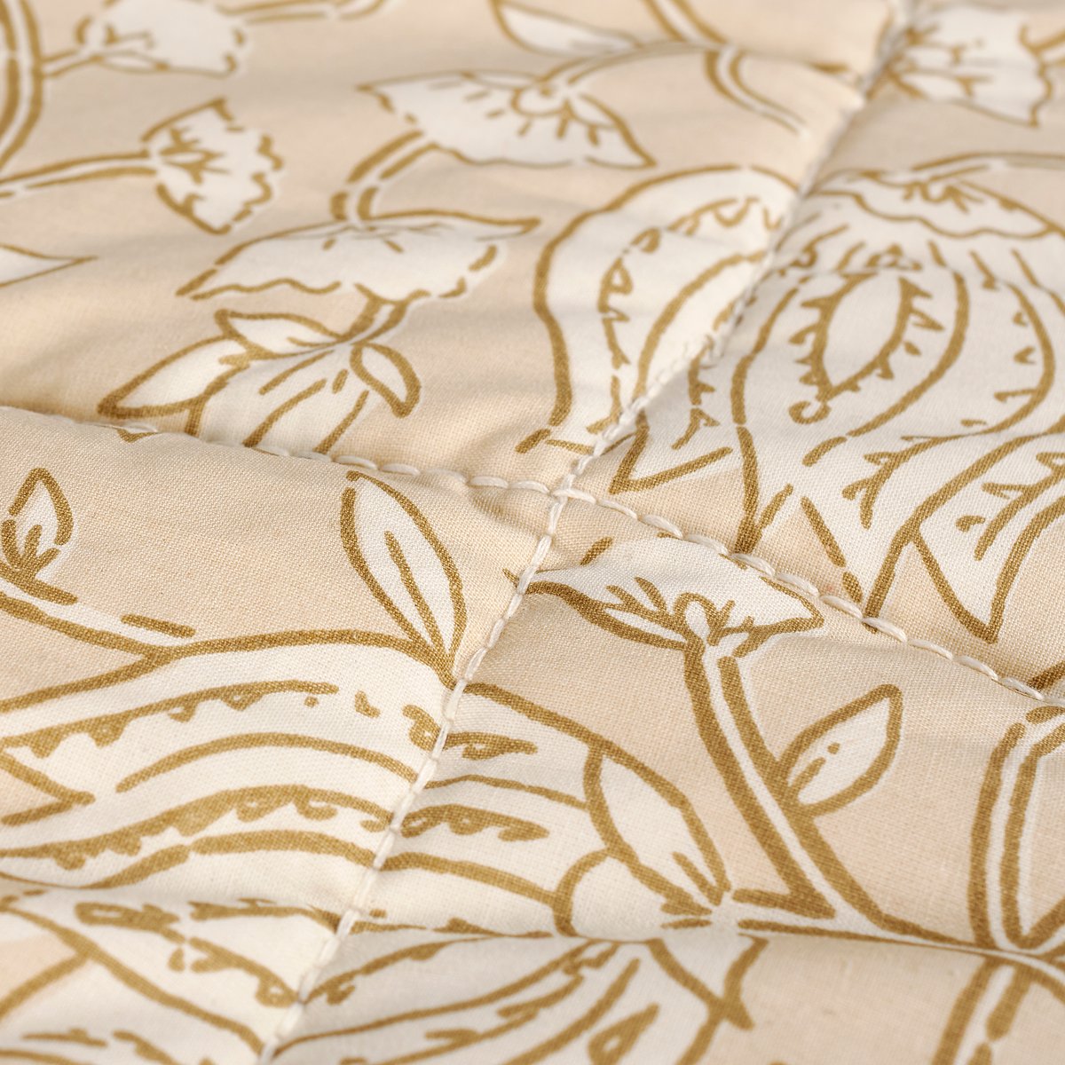 Tan Floral Throw