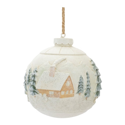 Ball Ornament w/Embossed Trees