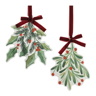Holly/Mistletoe Ornament 2 Sided (S/2)