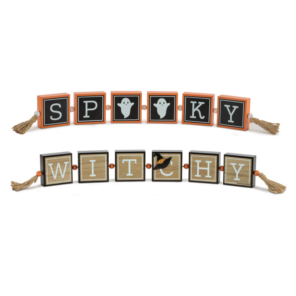 Witchy/Spooky Block Sign (S/2)