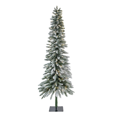 Flocked Alpine Tree w/60 Lights