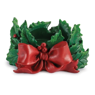 Holly & Bow Candle Holder