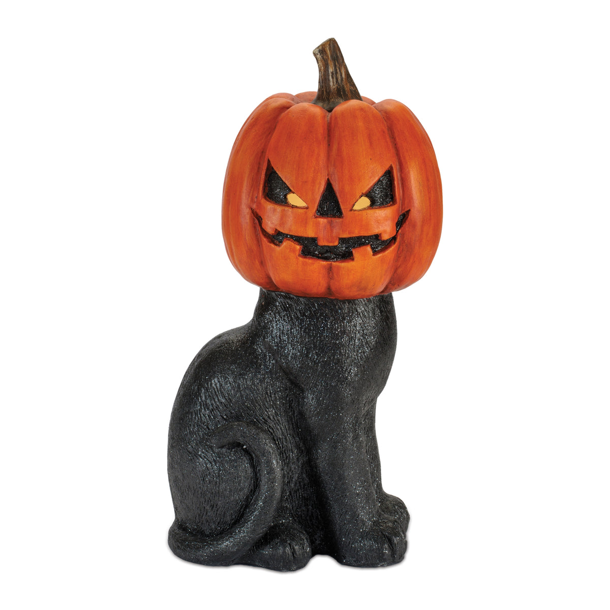 LED Cat w/Jack-o-Lantern Head