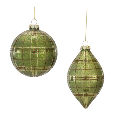 Plaid Ornament (S/2)