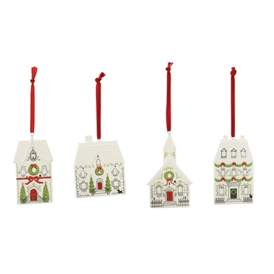 House and Church Ornament (S/4)