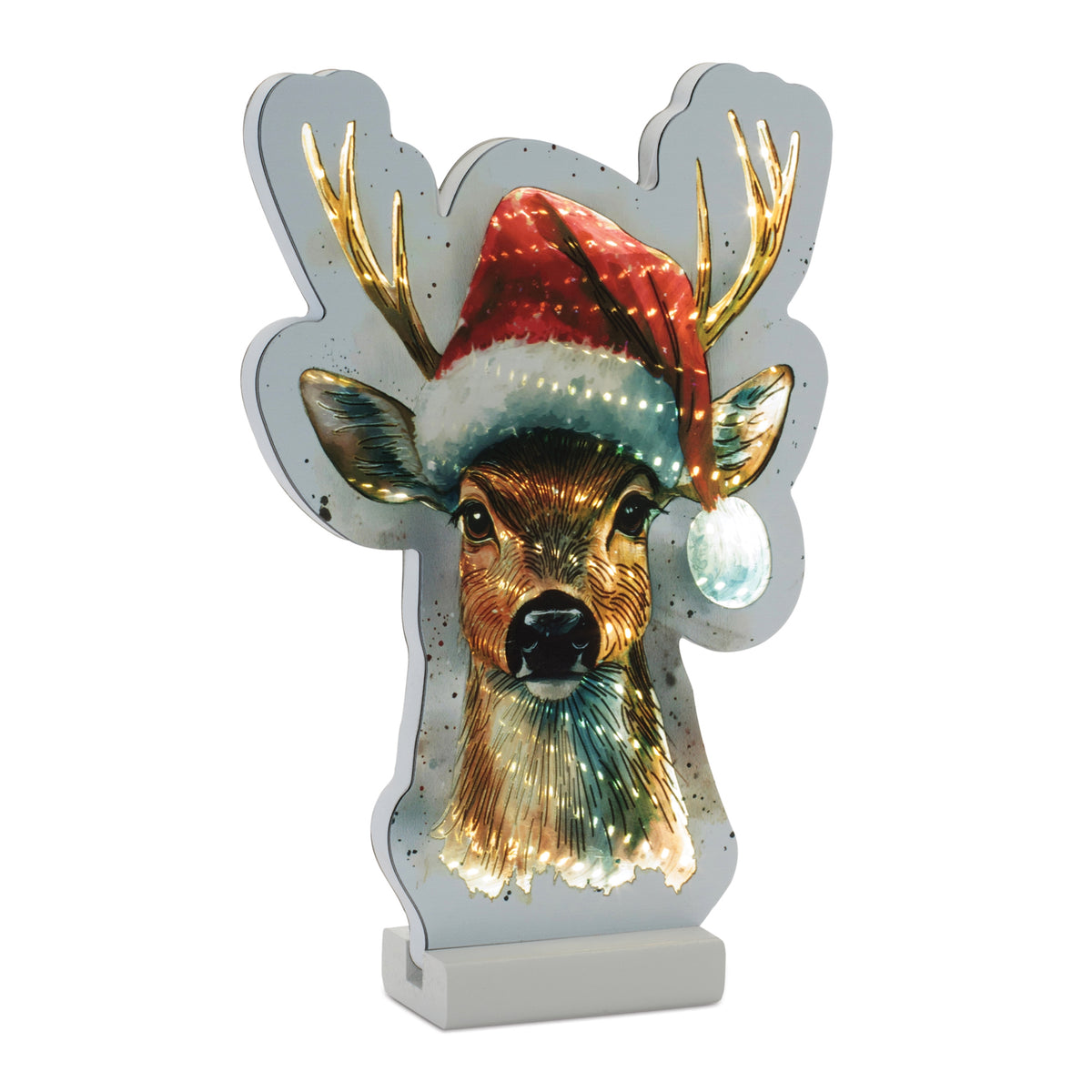 Deer w/Santa Hat Ekkolight