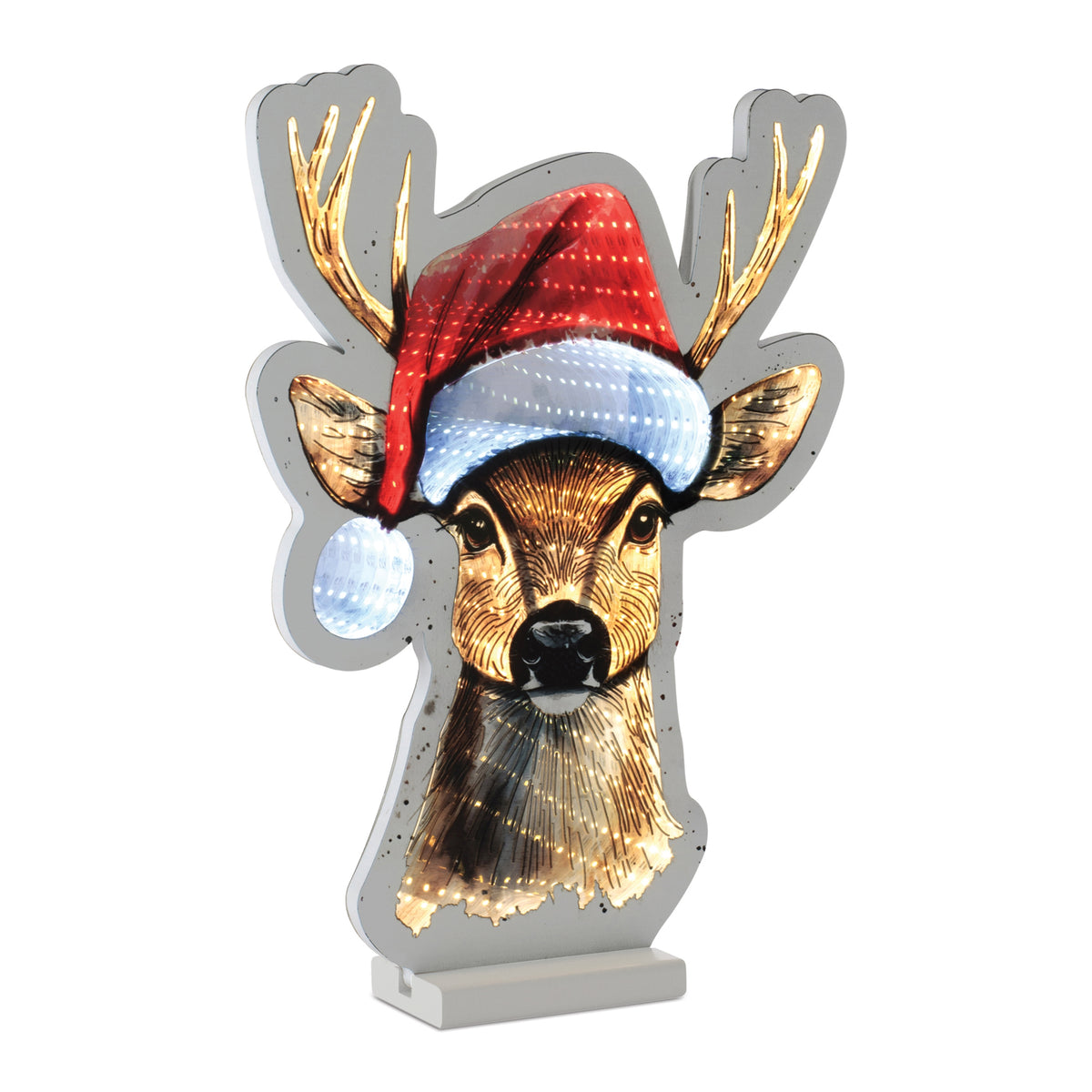 Deer w/Santa Hat Ekkolight