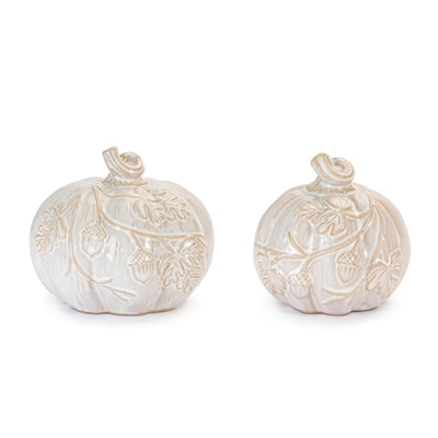 Pumpkin (S/2) 3.5"H, 5"H Stoneware