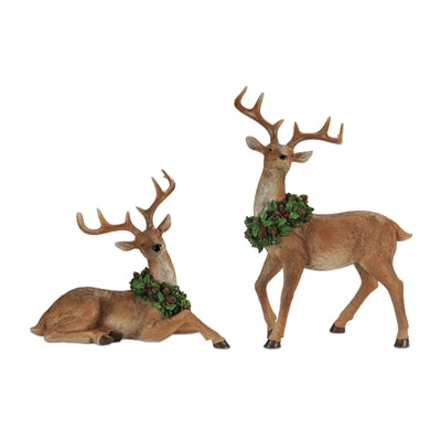 Deer w/Wreath (S/2)