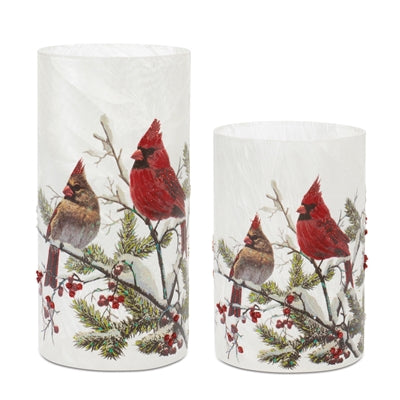 Double Cardinal Candle Holder (S/2)