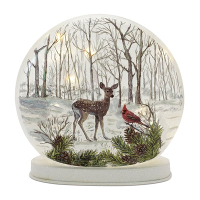 LED Deer and Cardinal Disc Globe