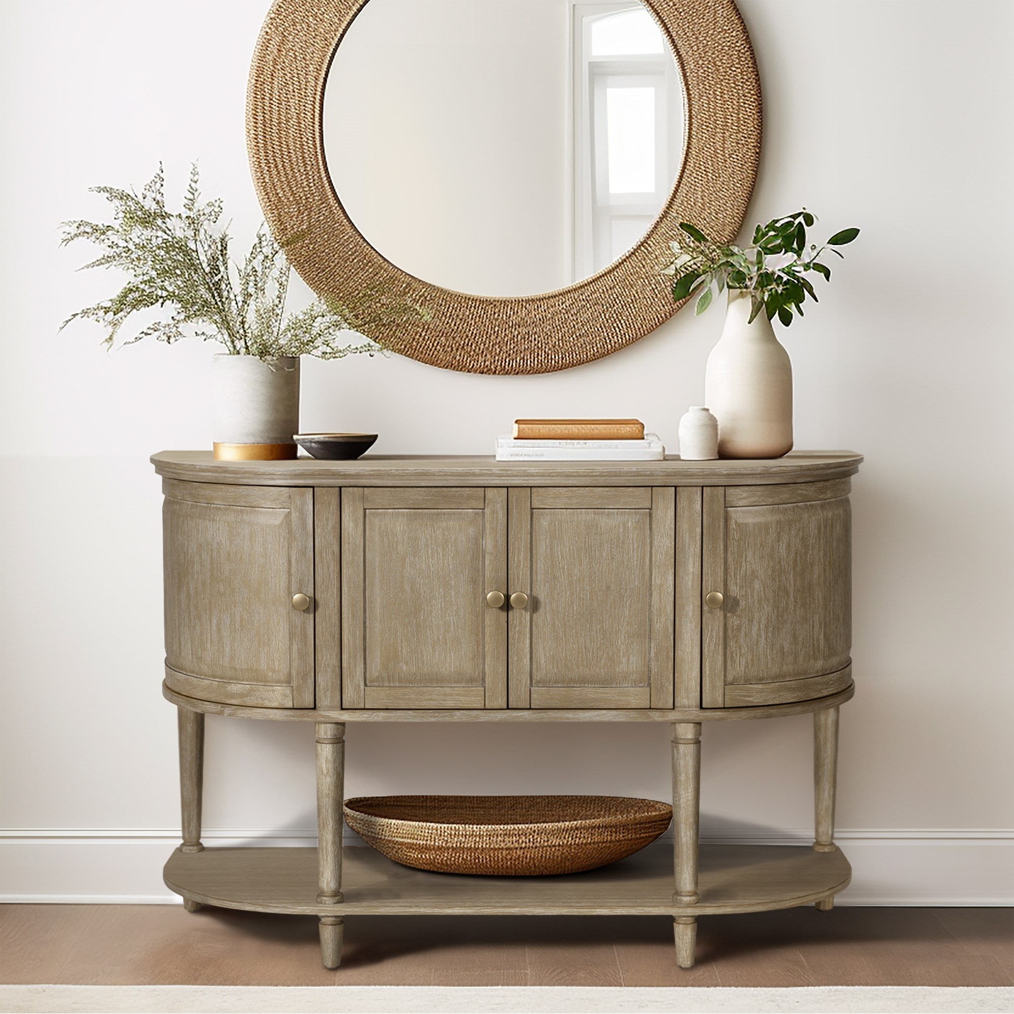 Ayanna Woven Cane Accent Cabinet