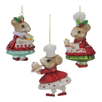 Mouse Baker Ornament (S/3)