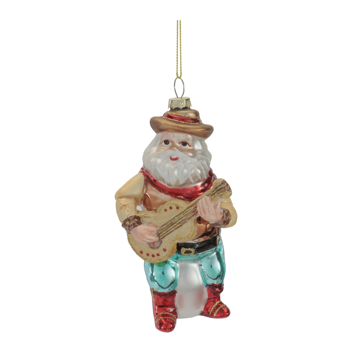 Country Western Santa Ornament