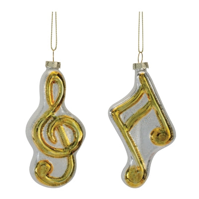 Music Note & Treble Clef Ornament (S/2)
