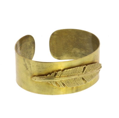 Penna Brass Feather Cuff