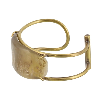 Bayan Wire Cuff with Organic Horn - Light Horn