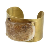 Banten Wide Cuff - Light Horn, Brass