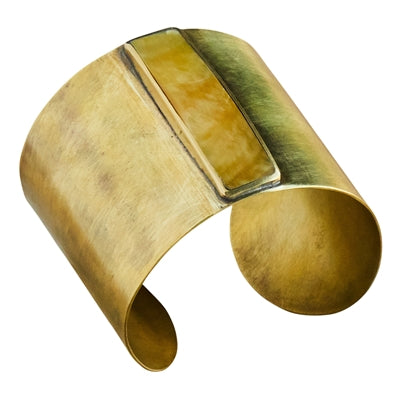 Suja Cuff with Bezel Set Rectangle MOP, Mother of Pearl