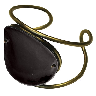 Donte Cuff, Black Enamel & Brass - Large Size 7