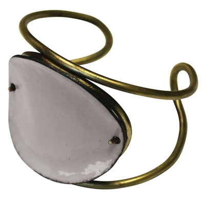 Donte Cuff, White Enamel & Brass - Large Size 7
