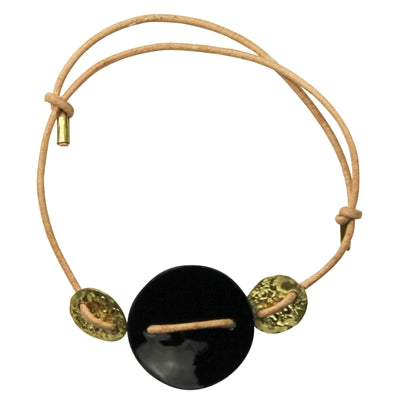 Bracelet - Threaded Discs, Black