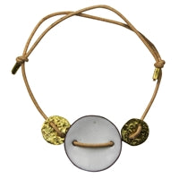 Bracelet - Threaded Discs, White