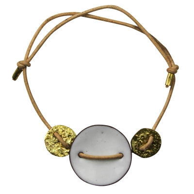 Bracelet - Threaded Discs, White