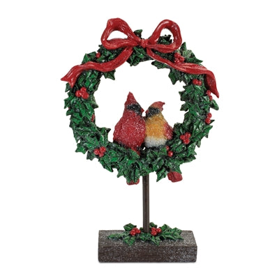 Holly Wreath w/Cardinals