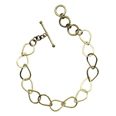 Cenote Chain Bracelet, Brass - Teardrops