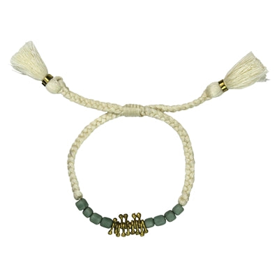 Bracelet Fringe, Teal Beads