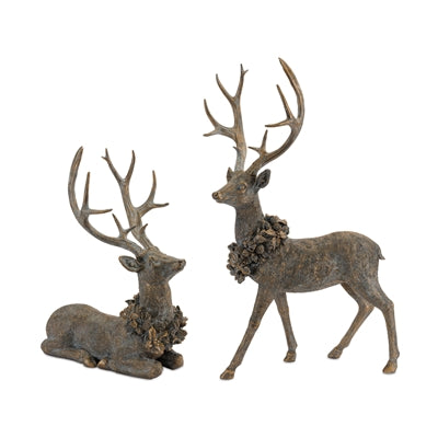 Deer w/Wreath (S/2)