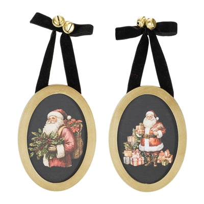 Santa Frame w/Hanger (S/2)