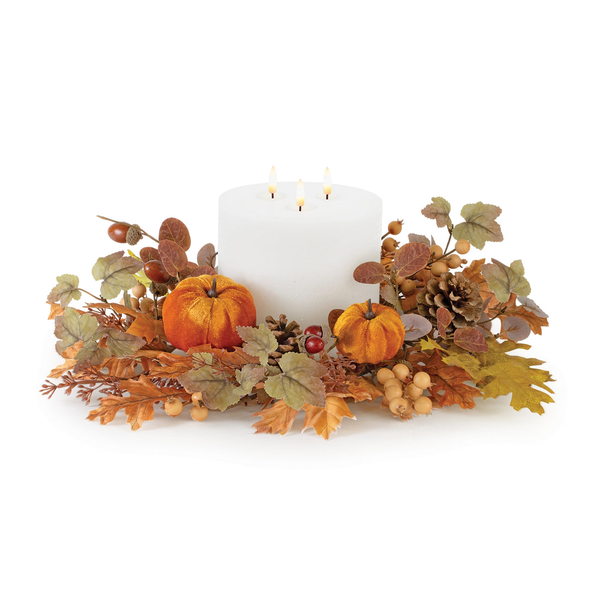 Pumpkin and Fall Leaf Candle Ring