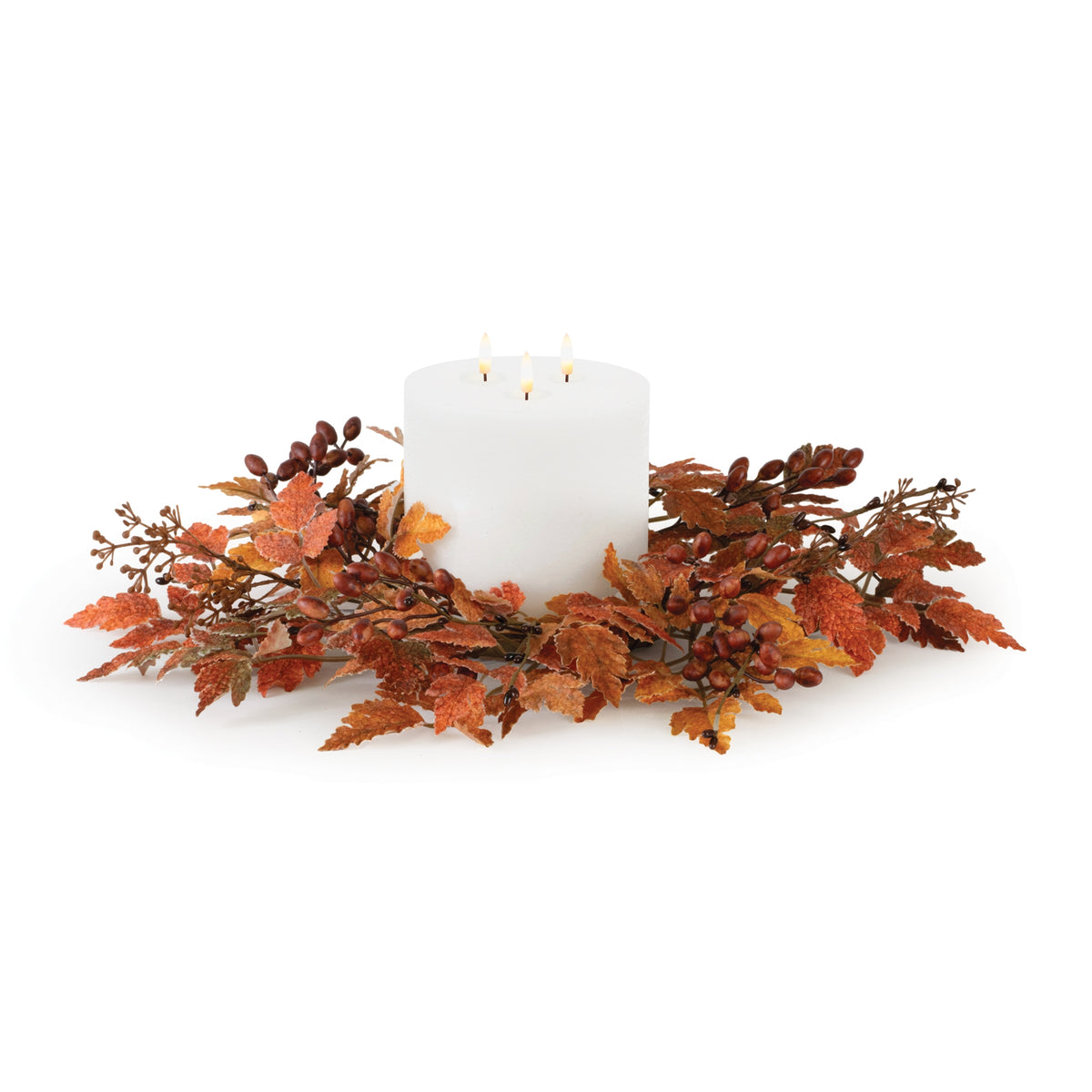 Mixed Fall Leaf Candle Ring