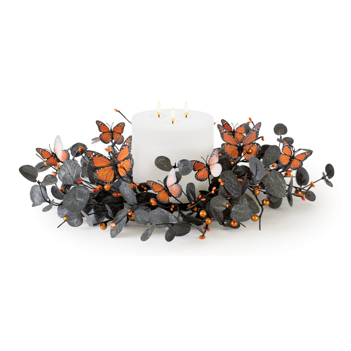 Eucalyptus and Butterfly Candle Ring