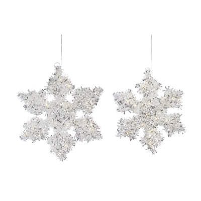 LED Tinsel Snowflake (S/2)
