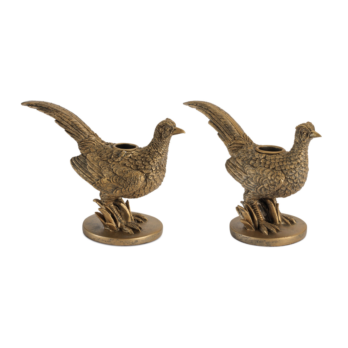 Pheasant Candle Holders (S/2)