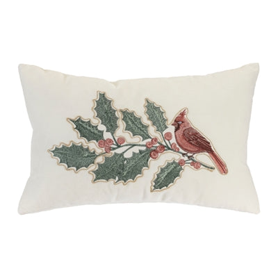 Cardinal and Holly Pillow