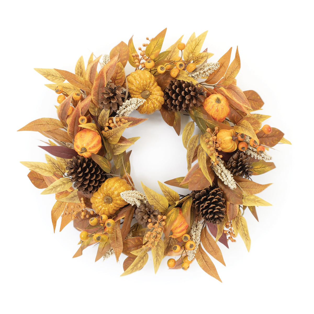 Fall Wreath w/Pumpkin
