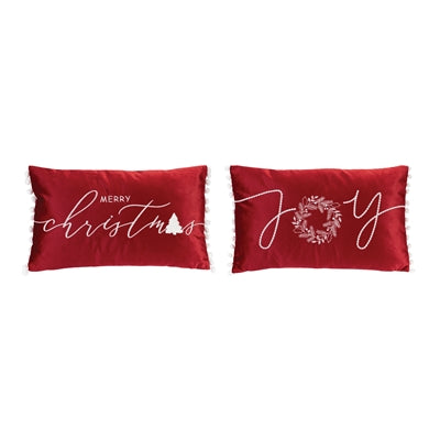 Merry Christmas and JOY Pillow (S/2)