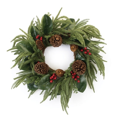 Pine and Magnolia Leaf Wreath