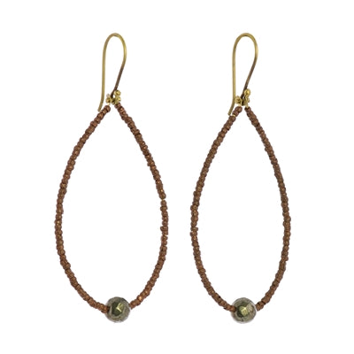 Astrid Beaded Earrings - Pyrite
