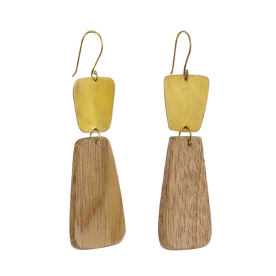 Leucadia Earrings & Wood - Trapezoids - Light Wood