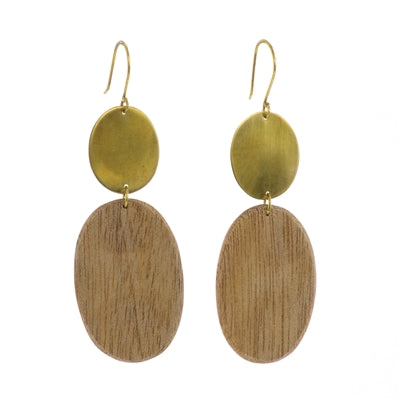 Leucadia Earrings & Wood - Ovals - Light Wood
